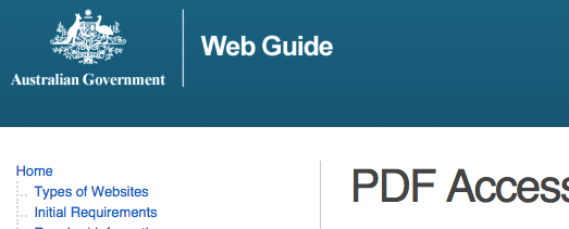 Australian Government screen shot