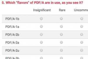 PDF/A survey screenshot