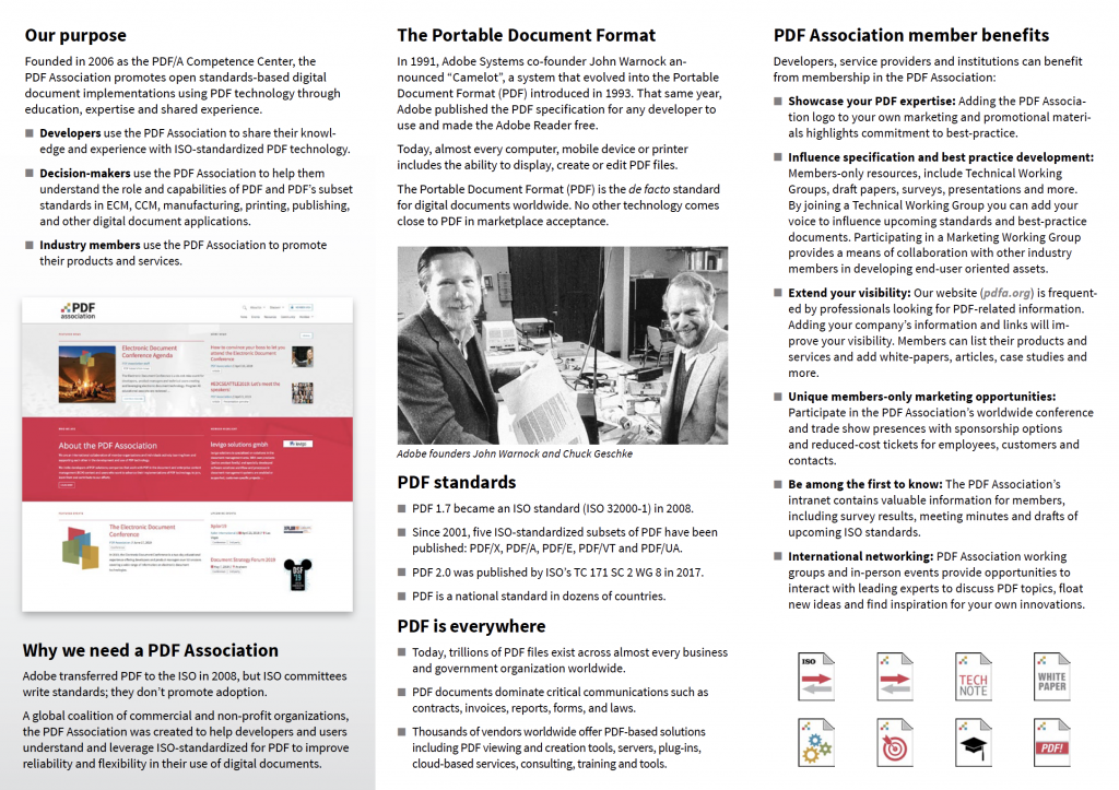 Screenshot of PDF Association flyer, page 2