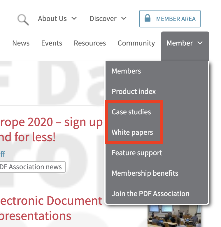 Case studies and white papers on pdfa.org
