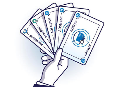 AbleDocs promotion picture showing a hand holding cards