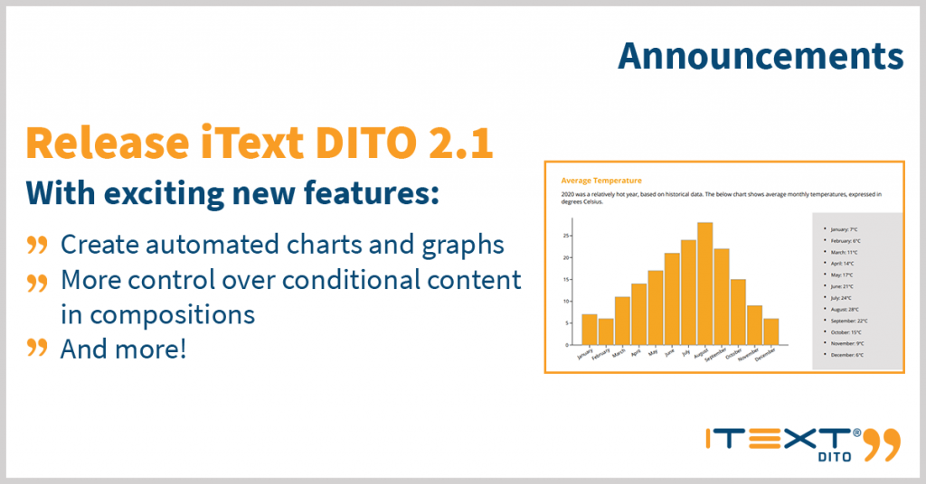 Announcements Release iText DITO 2.1 with exciting features listed