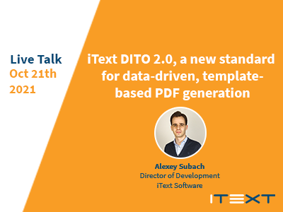 iText DITO promotional graphic.