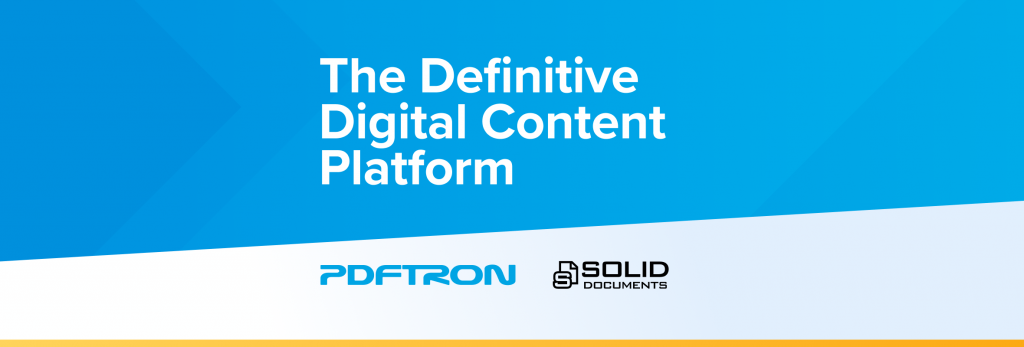 Logo for PDFTron and Solid Documents as The Definitive Digital Content Platform