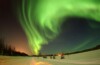 Scandinavian landscape with Northern Lights
