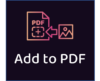 shows a line image of a picture being inserted into a line image of a PDF document with words Add to PDF