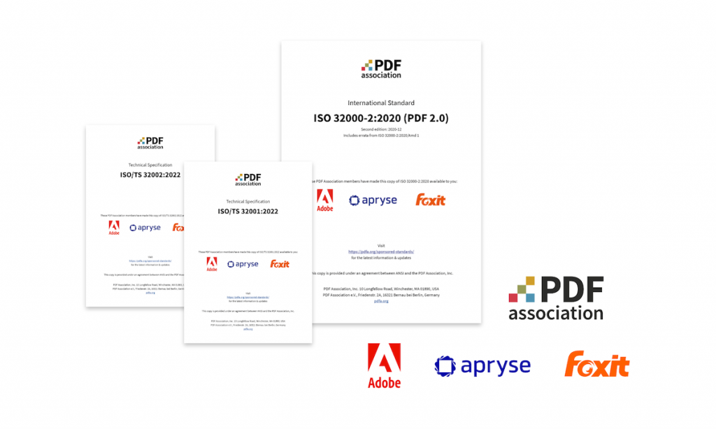 ISO 32000 sponsored by Adobe, Apryse and Foxit.