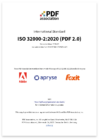 PDF Association cover for ISO 32000-2 sponsored by Adobe, Apryse and Foxit.